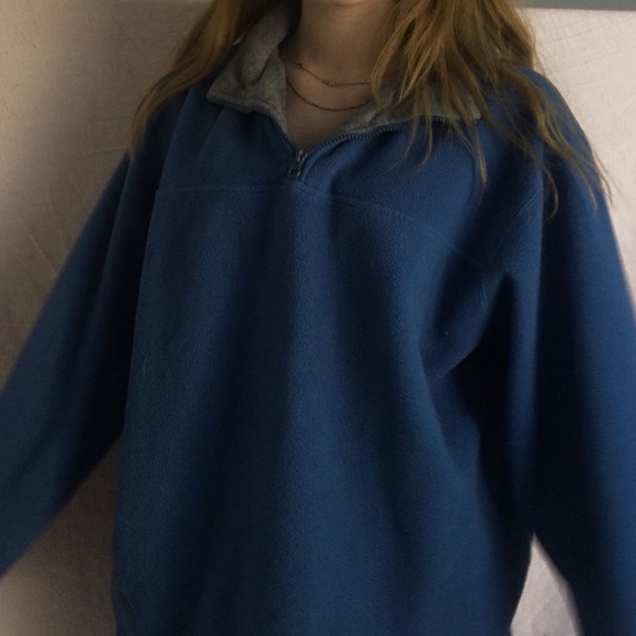 Blue Quarter Zip Pullover - Picture 1 of 3